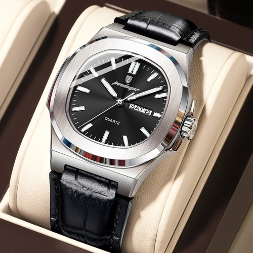 Herren uhr luxus - uhr, lederarmband