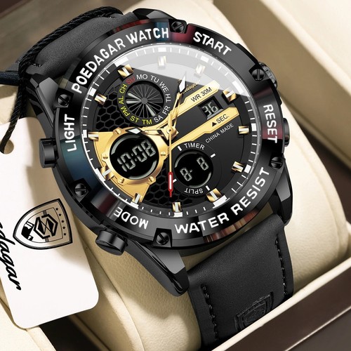 Poedagar herrenuhr led analog - herrenuhr,