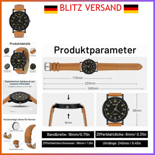 Analog quarz armbanduhr herren - analog,