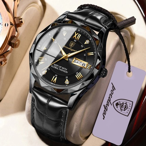 Poedagar herrenuhr quarz leder - quarz,