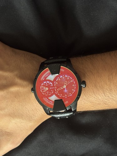 Police herrenuhr schwarz leder - schwarz,